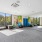 large yoga room with windows